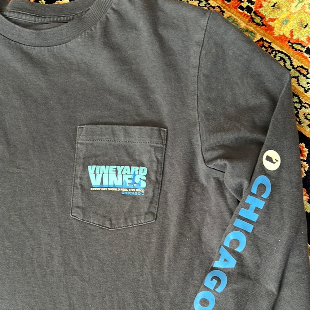 Vineyard Vines Navy Chicago Long Sleeve Shirt